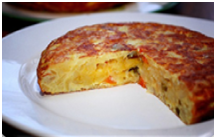 Tortilla de patata<br /> (Spanish omelette), typical Spanish dish