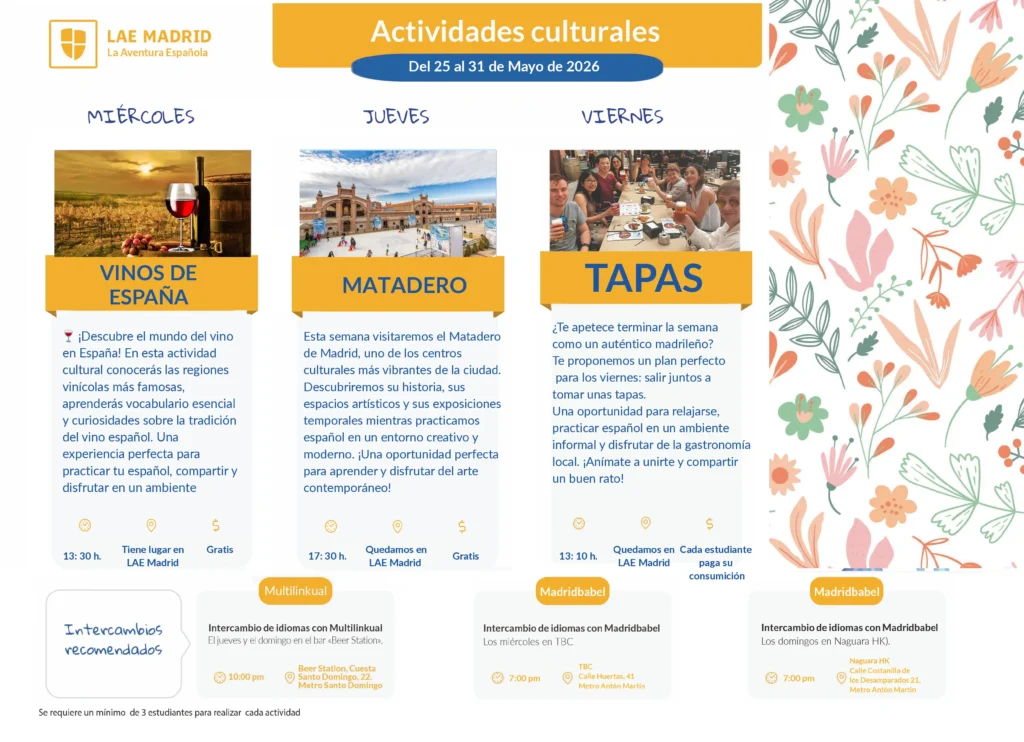 ACTIVIDADES CULTURALES FLYER