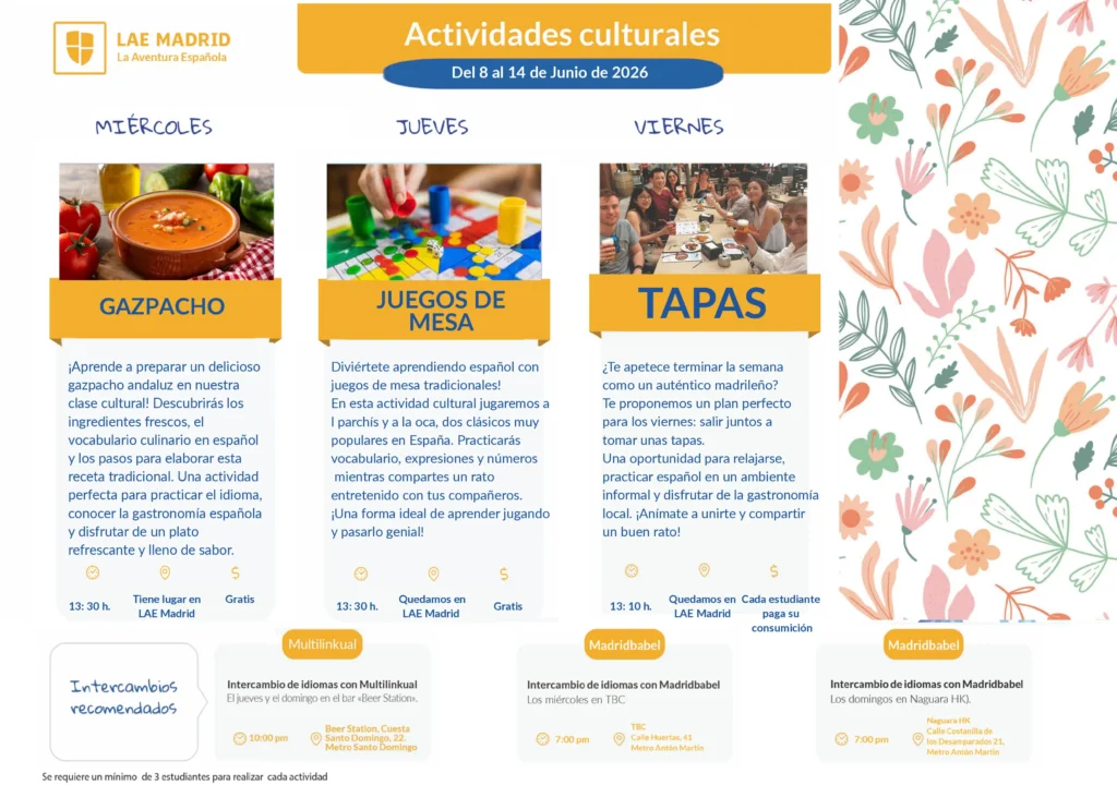ACTIVIDADES CULTURALES FLYER