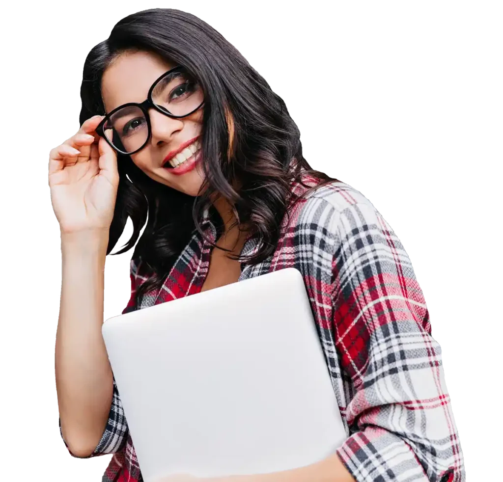 Smiling Spanish student at LAE Madrid with her student visa