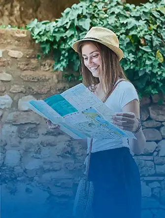 International student smiling in Madrid during her year-long Spanish immersion program with LAE Madrid